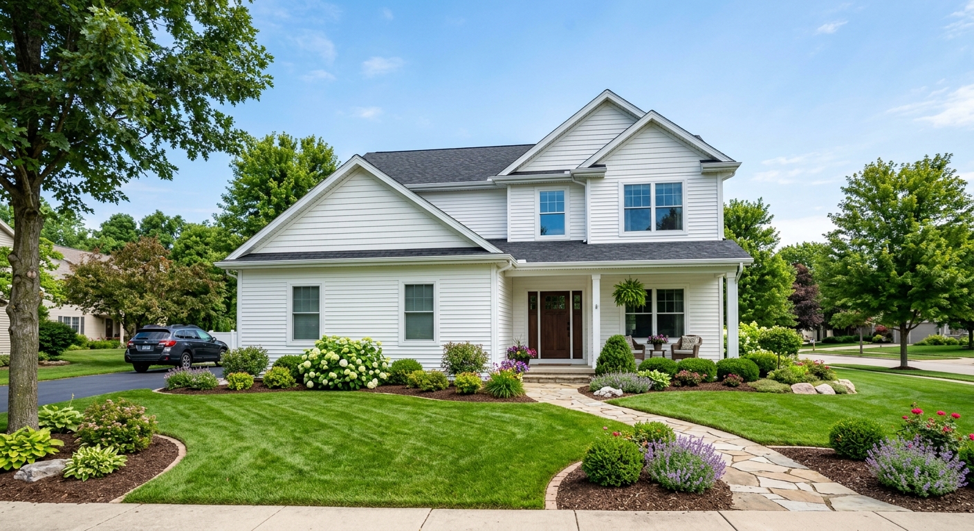 Clean house exterior after soft wash