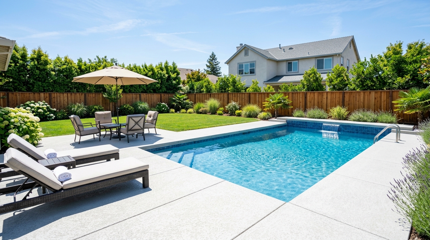 Clean pool deck and patio