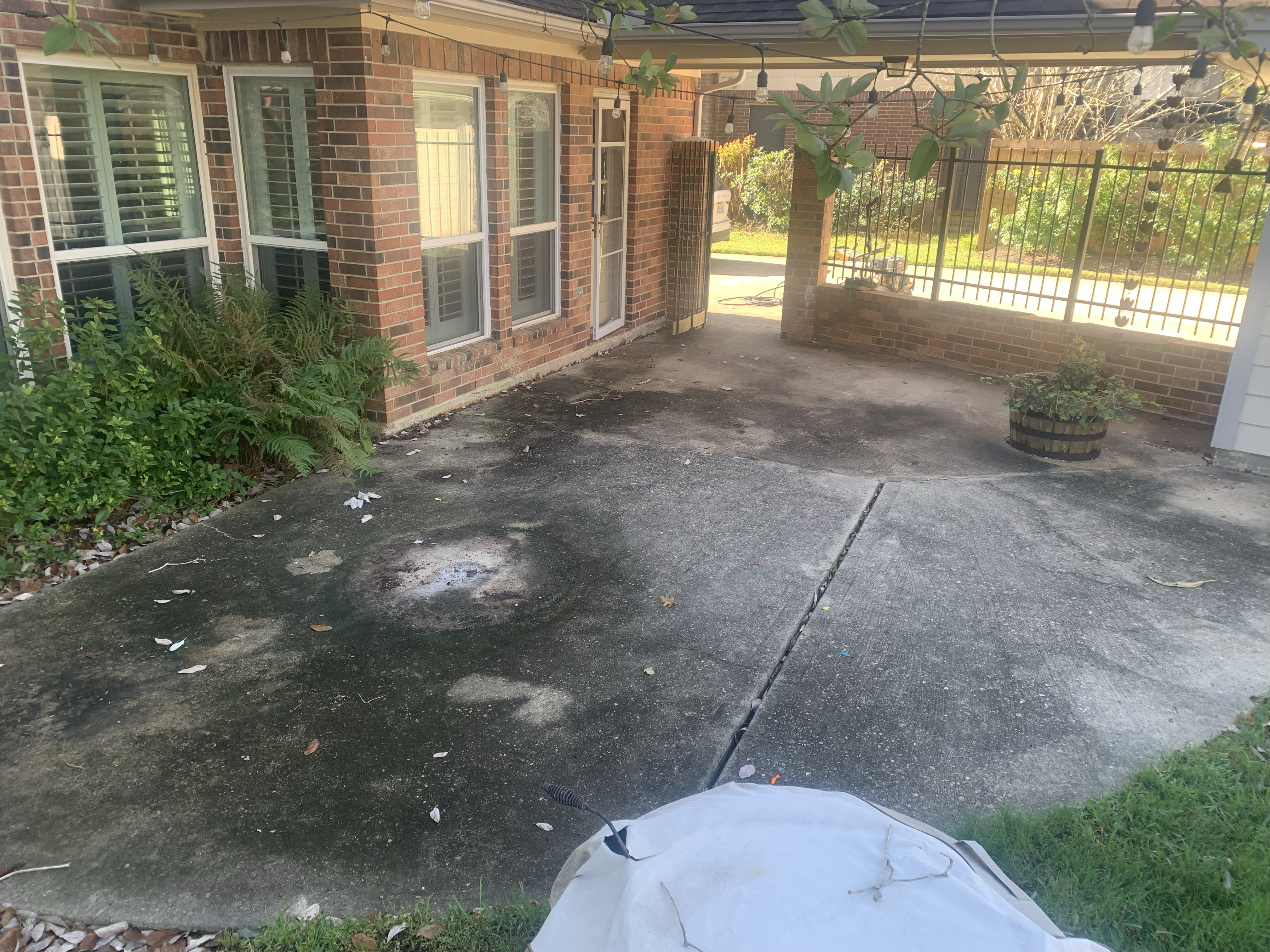 Patio before cleaning