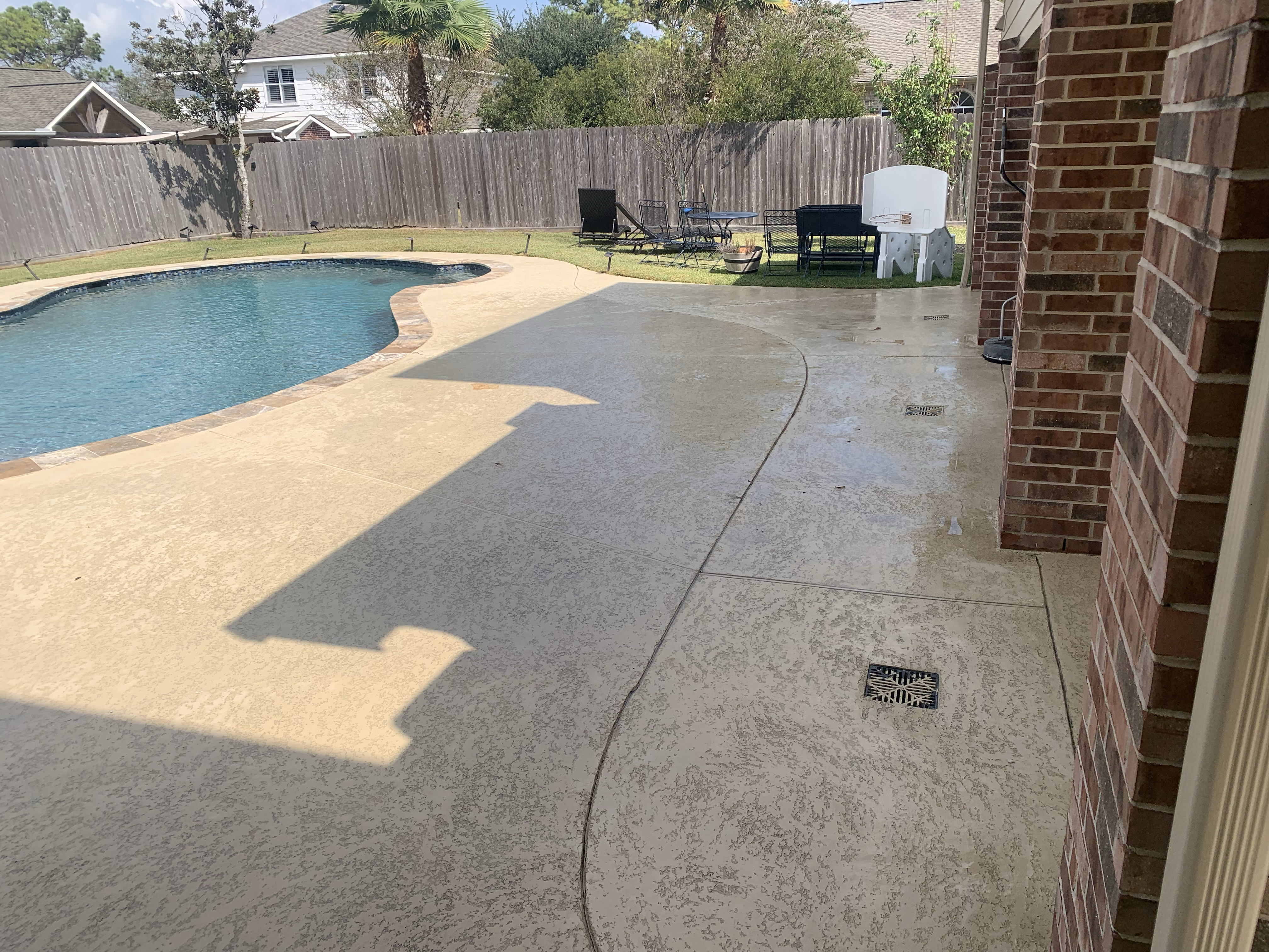 Pool deck after cleaning