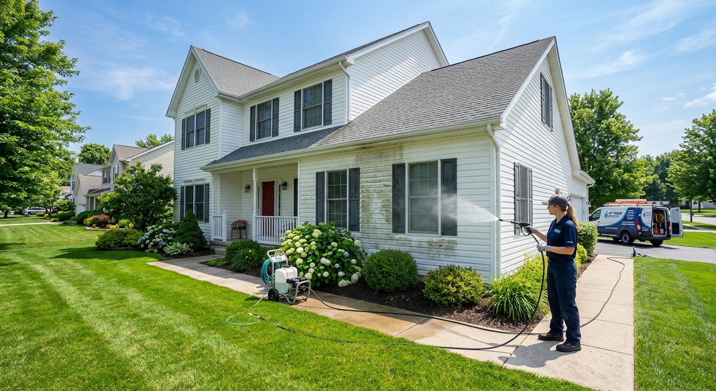 Professional house soft washing